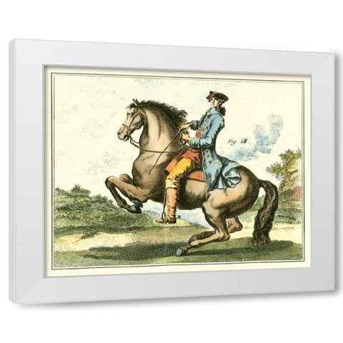 Equestrian Training IV White Modern Wood Framed Art Print by Diderot, Denis