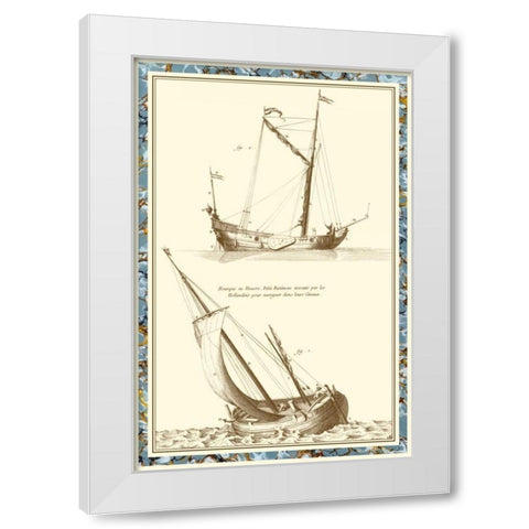 Ship Schematics II White Modern Wood Framed Art Print by Vision Studio