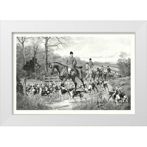 Going to Covert White Modern Wood Framed Art Print by G.D. Rowlandson