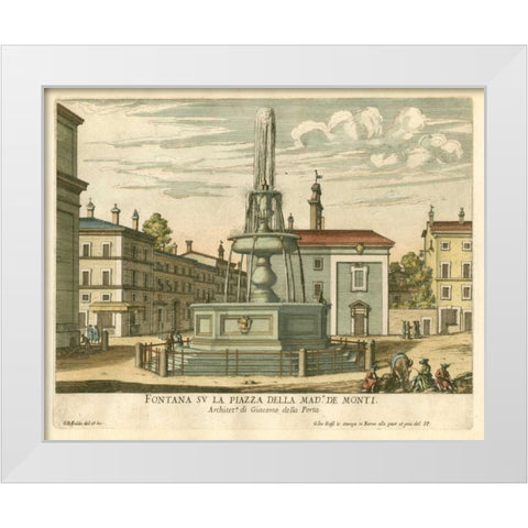 Italian Fountain I White Modern Wood Framed Art Print by Falda