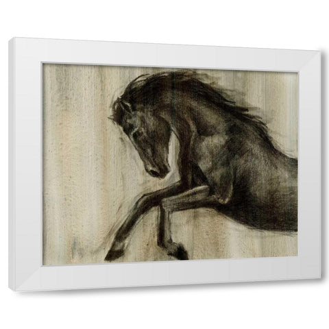 Dynamic Stallion II White Modern Wood Framed Art Print by Harper, Ethan