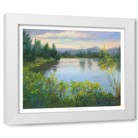 Oregon Reflections White Modern Wood Framed Art Print by Weber, Mary Jean