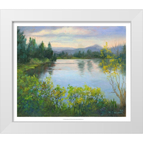 Oregon Reflections White Modern Wood Framed Art Print by Weber, Mary Jean