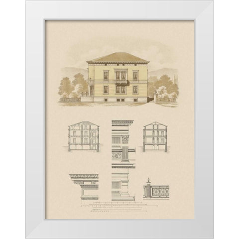 Estate and Plan II White Modern Wood Framed Art Print by Carlsruche