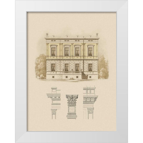 Estate and Plan IV White Modern Wood Framed Art Print by Carlsruche