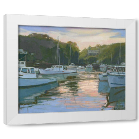 Perkins Cove White Modern Wood Framed Art Print by Calcasola, Stephen
