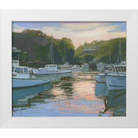 Perkins Cove White Modern Wood Framed Art Print by Calcasola, Stephen