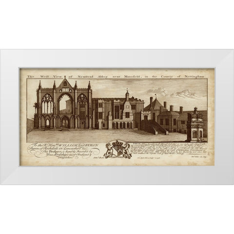 View of Newstead Abbey White Modern Wood Framed Art Print by Buck, Nathaniel