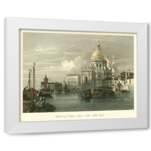 Church of Santa Maria della Salute White Modern Wood Framed Art Print by Leitch, W.L.
