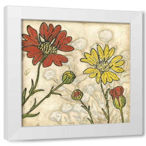 Indian Summer Florals II White Modern Wood Framed Art Print by Meagher, Megan