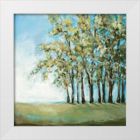 Tree in Summer White Modern Wood Framed Art Print by Long, Christina