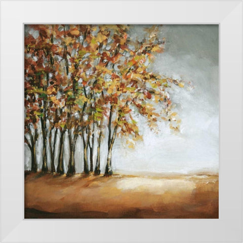 Tree in Fall White Modern Wood Framed Art Print by Long, Christina