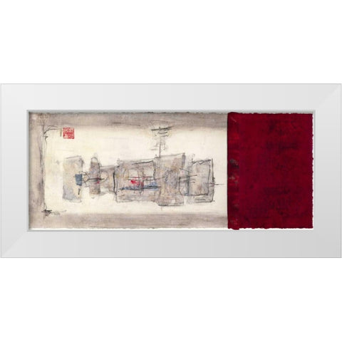 Mauro Tranquility Panel III White Modern Wood Framed Art Print by Mauro