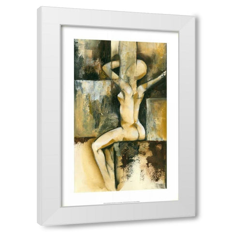Contemporary Seated Nude II White Modern Wood Framed Art Print by Goldberger, Jennifer