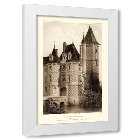 Sepia Chateaux VII White Modern Wood Framed Art Print by Petit, Victor