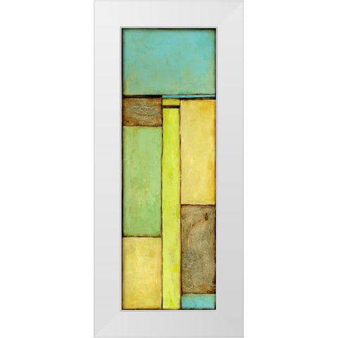 Stained Glass Window V White Modern Wood Framed Art Print by Goldberger, Jennifer