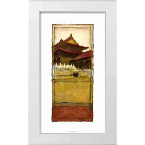 Oriental Panel I White Modern Wood Framed Art Print by Unknown