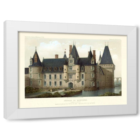French Chateaux II White Modern Wood Framed Art Print by Petit, Victor