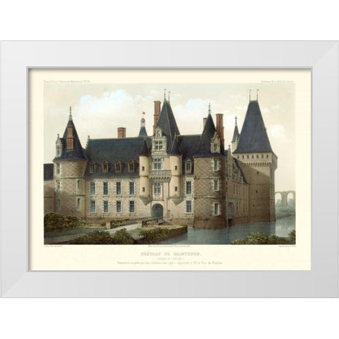 French Chateaux II White Modern Wood Framed Art Print by Petit, Victor