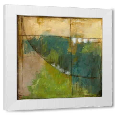 Four Corners III White Modern Wood Framed Art Print by Goldberger, Jennifer