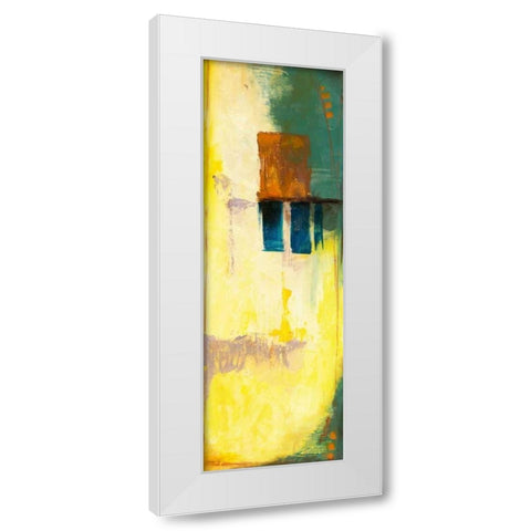 Aquamarine Aura V White Modern Wood Framed Art Print by Goldberger, Jennifer