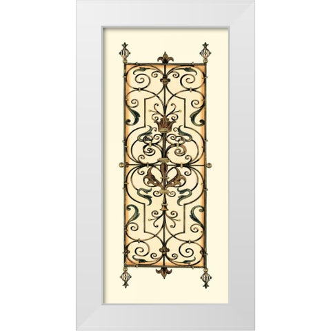 Verdigris Panel I White Modern Wood Framed Art Print by Vision Studio