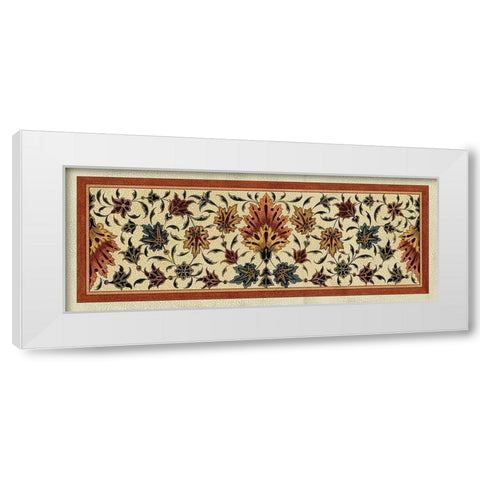 Crackled Tapestry Frieze II White Modern Wood Framed Art Print by Vision Studio