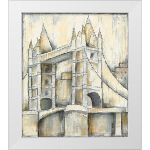 Urban Bridgescape II White Modern Wood Framed Art Print by Goldberger, Jennifer