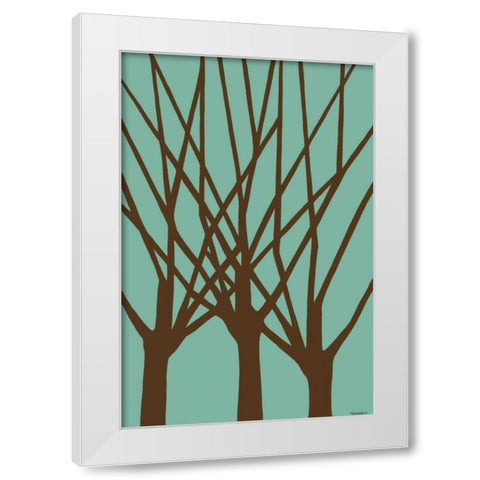 Dichromatic Elms III White Modern Wood Framed Art Print by Lam, Vanna