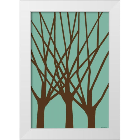 Dichromatic Elms III White Modern Wood Framed Art Print by Lam, Vanna