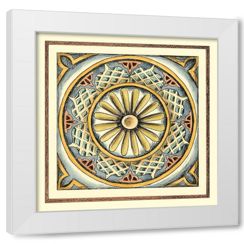 Crackled Cloisonne Tile IV White Modern Wood Framed Art Print by Zarris, Chariklia