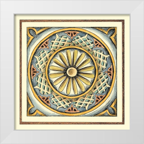 Crackled Cloisonne Tile IV White Modern Wood Framed Art Print by Zarris, Chariklia