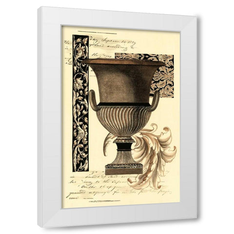 Transitional Sepia Urn II White Modern Wood Framed Art Print by Vision Studio