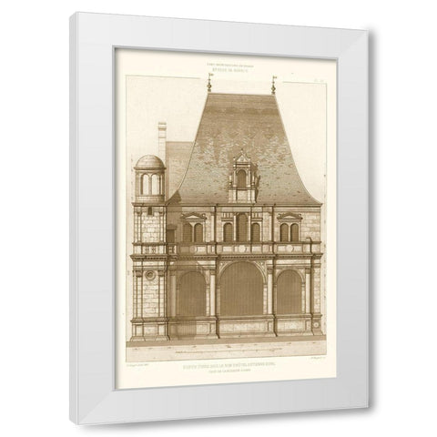French Architecture II White Modern Wood Framed Art Print by Rouyer, Eugene