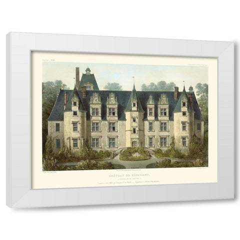 Petite French Chateaux III White Modern Wood Framed Art Print by Petit, Victor