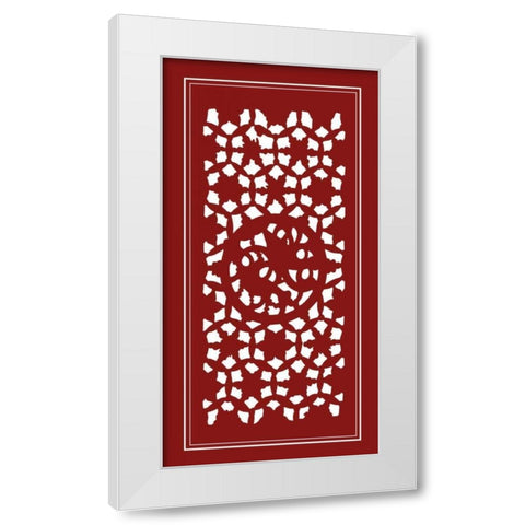 Shoji Screen in Cinnabar II White Modern Wood Framed Art Print by Vision Studio