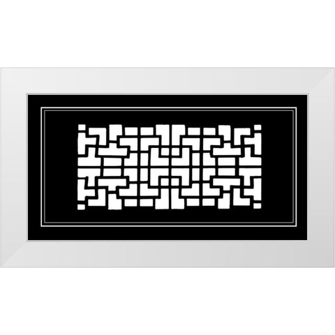 Shoji Screen in Ebony III White Modern Wood Framed Art Print by Vision Studio