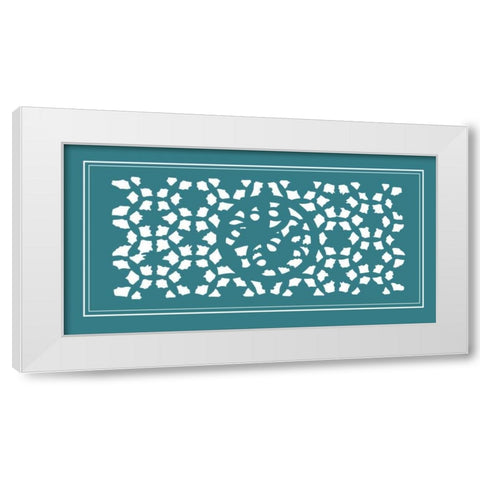 Shoji Screen in Teal II White Modern Wood Framed Art Print by Vision Studio