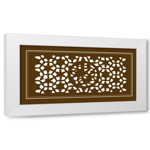 Shoji Screen in Brown II White Modern Wood Framed Art Print by Vision Studio