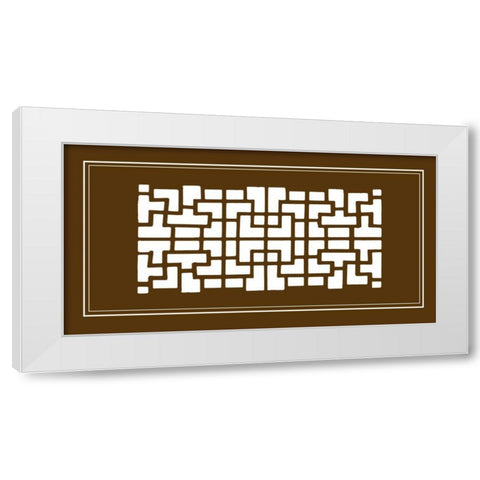 Shoji Screen in Brown III White Modern Wood Framed Art Print by Vision Studio