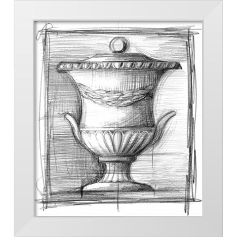 Classical Elements IV White Modern Wood Framed Art Print by Harper, Ethan