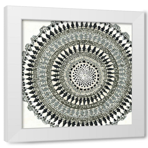 Abstract Rosette III White Modern Wood Framed Art Print by Zarris, Chariklia