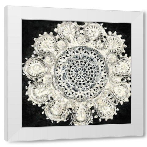 Abstract Rosette IV White Modern Wood Framed Art Print by Zarris, Chariklia