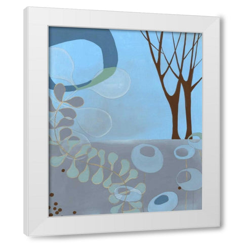 Olio I White Modern Wood Framed Art Print by Vess, June Erica