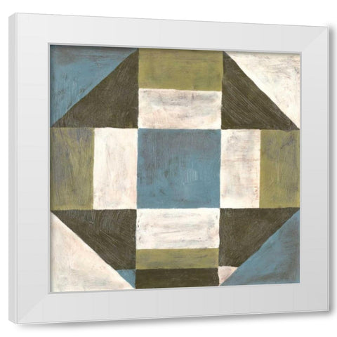 Patchwork Tile II White Modern Wood Framed Art Print by Lam, Vanna