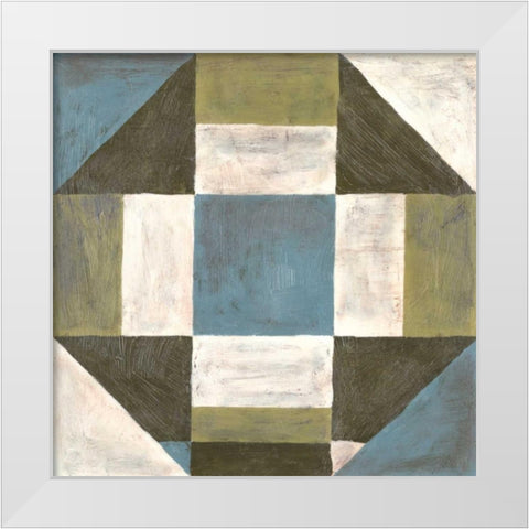 Patchwork Tile II White Modern Wood Framed Art Print by Lam, Vanna