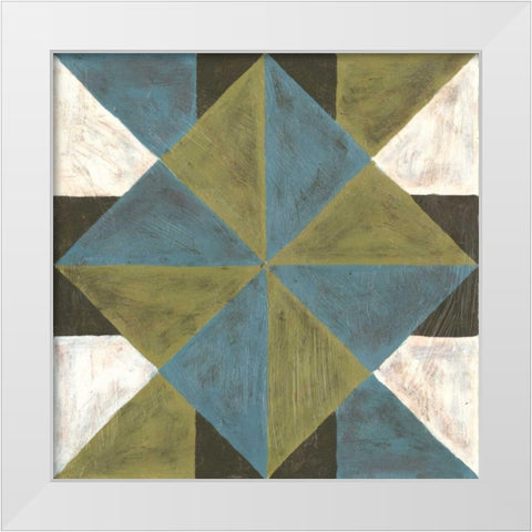 Patchwork Tile IV White Modern Wood Framed Art Print by Lam, Vanna