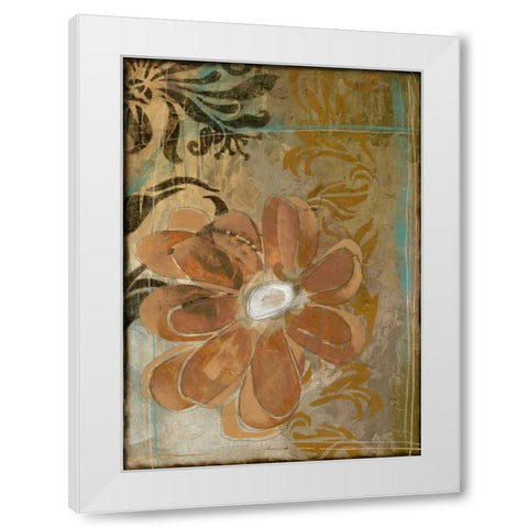 Floral Abstraction II White Modern Wood Framed Art Print by Goldberger, Jennifer