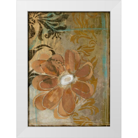 Floral Abstraction II White Modern Wood Framed Art Print by Goldberger, Jennifer