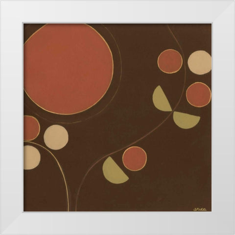 Autumn Orbit II White Modern Wood Framed Art Print by Vess, June Erica